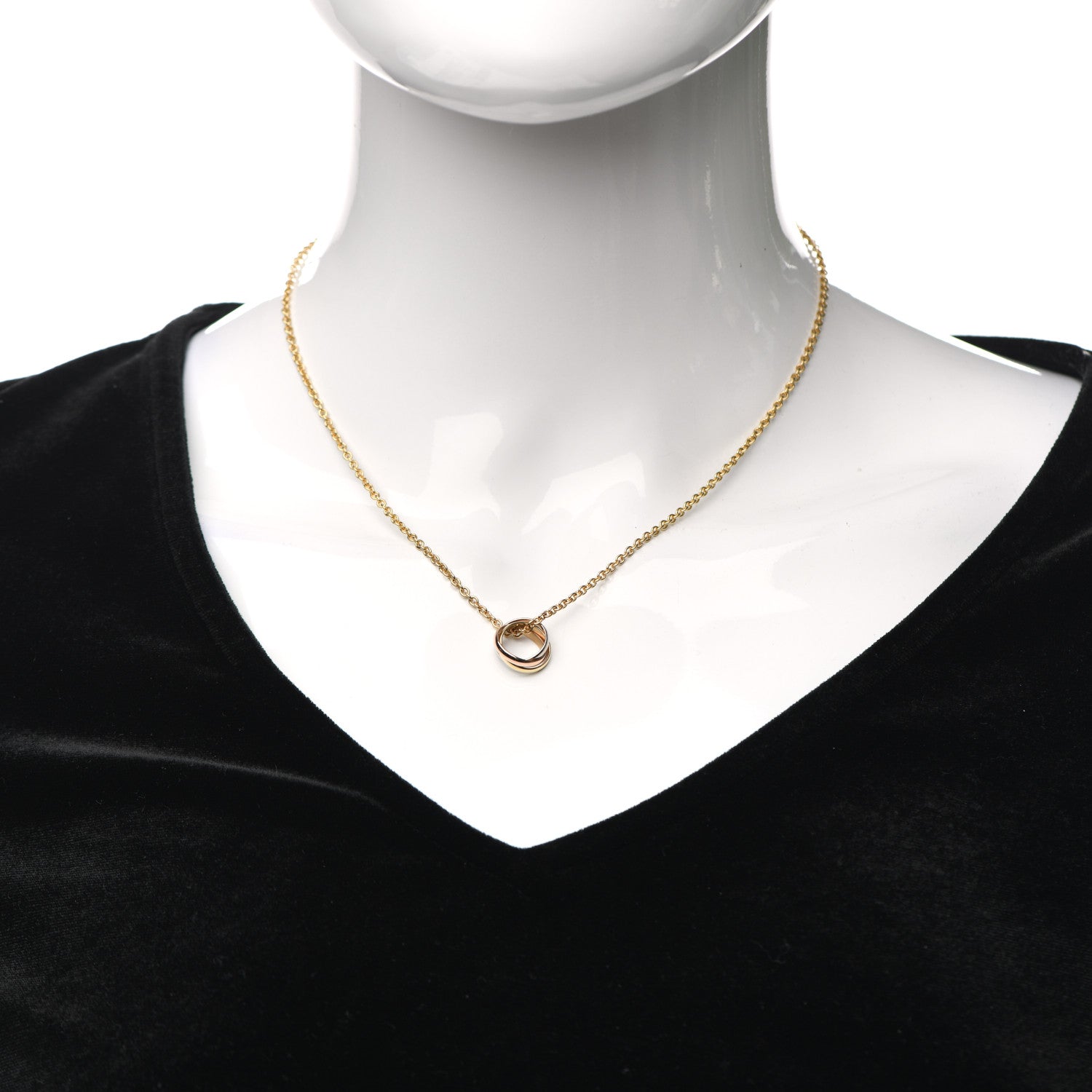 Cartier 18K Pink Yellow White Gold Baby Trinity Pendant Necklace 2 of 5