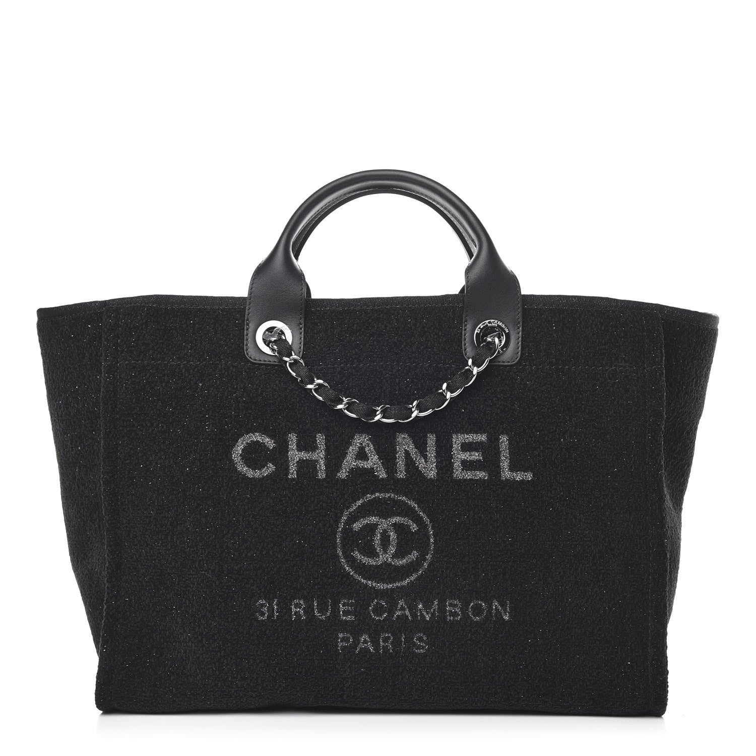 Chanel Lurex Boucle Medium Deauville Tote Black 1 of 9