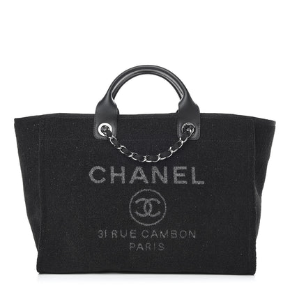 Chanel Lurex Boucle Medium Deauville Tote Black 1 of 9