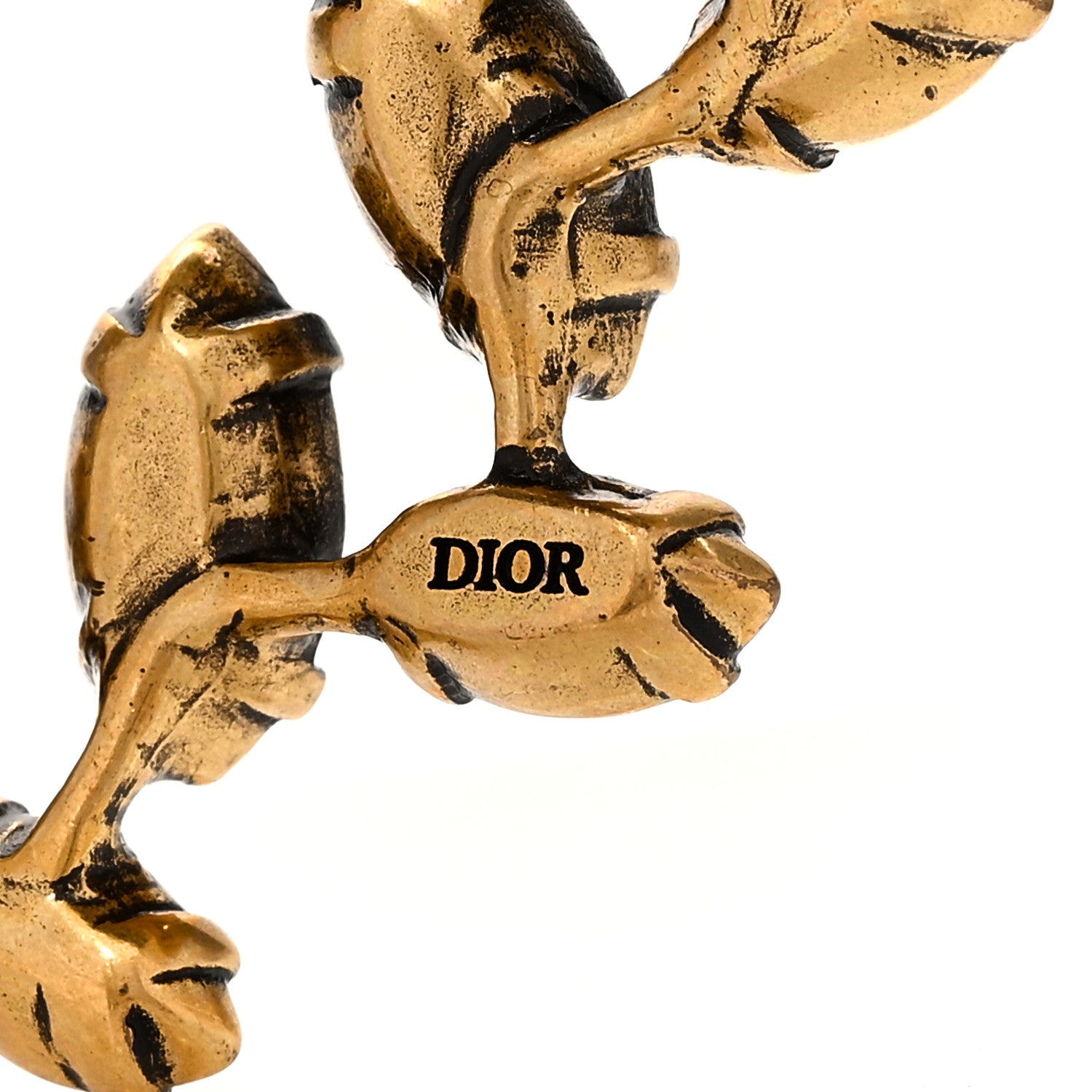 Christian Dior Crystal J'Adior Laurier Brooch Gold 3 of 3