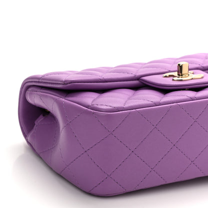 Chanel Lambskin Quilted Mini Rectangular Flap Purple 9 of 11