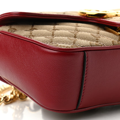 Gucci Monogram Azalea Calfskin Matelasse Diagonal Mini GG Marmont Shoulder Bag Beige Ebony New Cherry Red 9 of 10