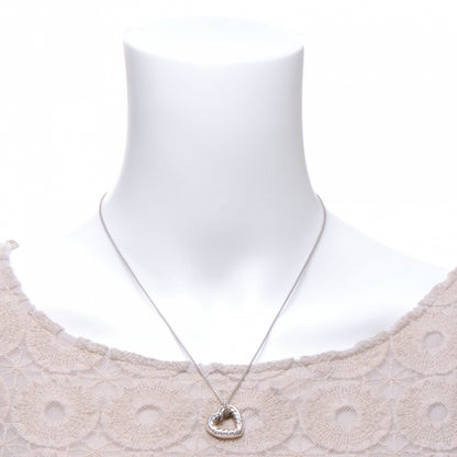 David Yurman Sterling Silver Diamond Open Heart Cable Necklace 2 of 4