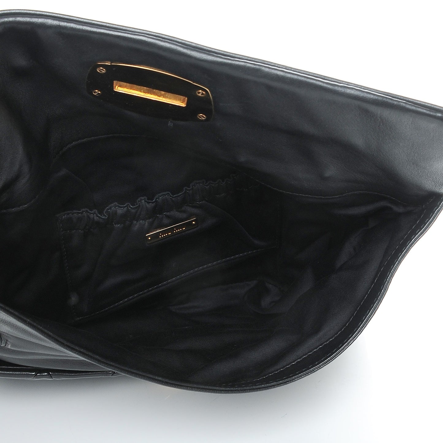 Nappa Quilted Studded Flap Clutch Black