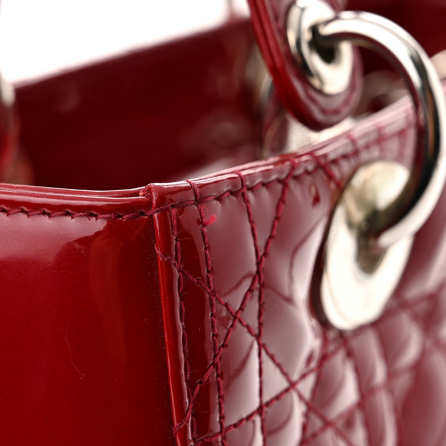 Christian Dior Patent Cannage Medium Lady Dior Red 8 of 10