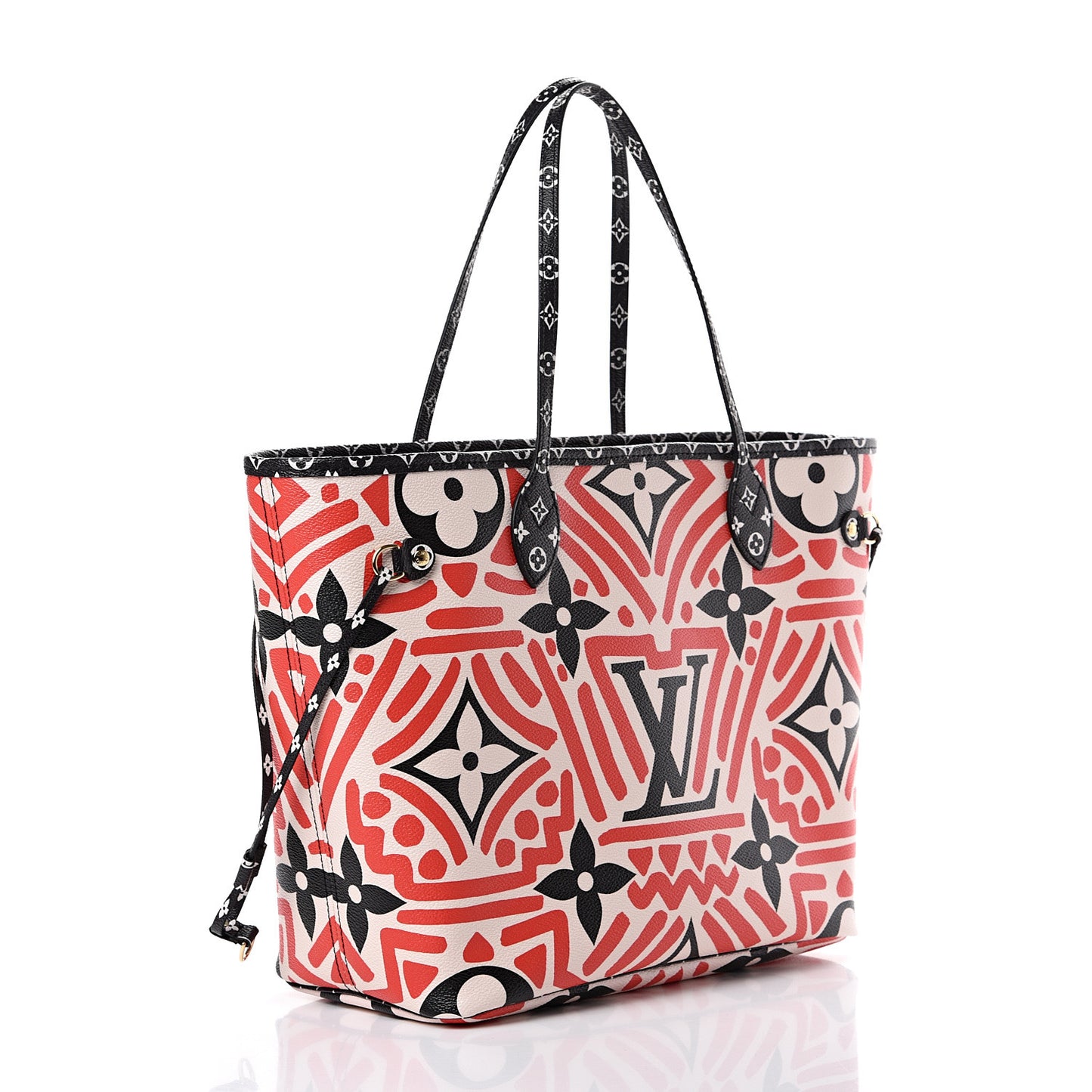 Monogram Giant Crafty Neverfull MM Creme Rouge Black