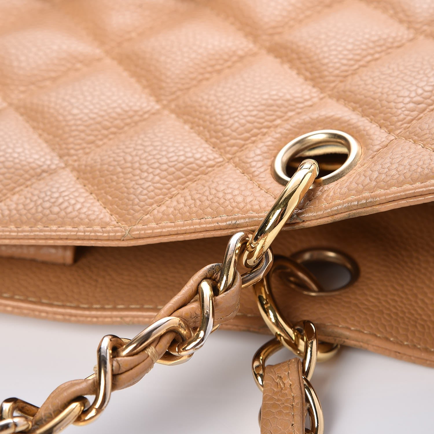 Chanel Caviar Quilted Petit Shopping Tote PST Beige 11 of 13