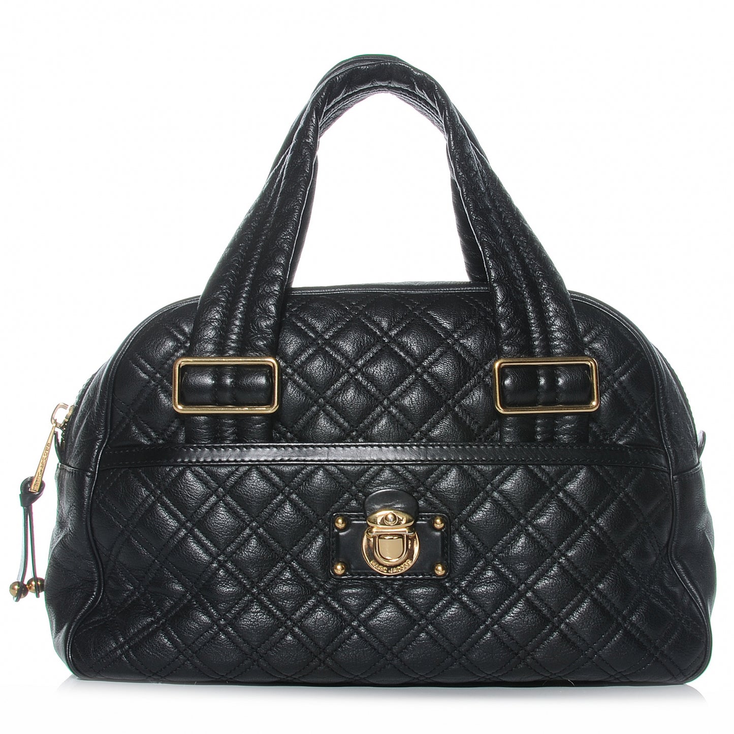 Leather Quilted Ursula Bowler Black