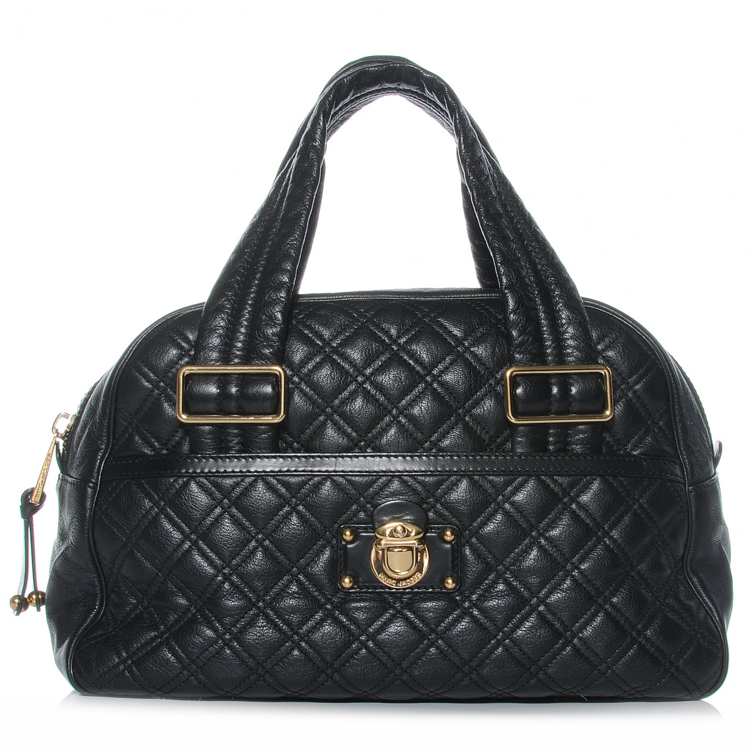 Marc Jacobs Leather Quilted Ursula Bowler Black 1 of 7