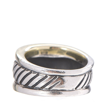 David Yurman Sterling Silver 14K Gold 12mm Thoroughbred Ring 53.5 6.5 3 of 5