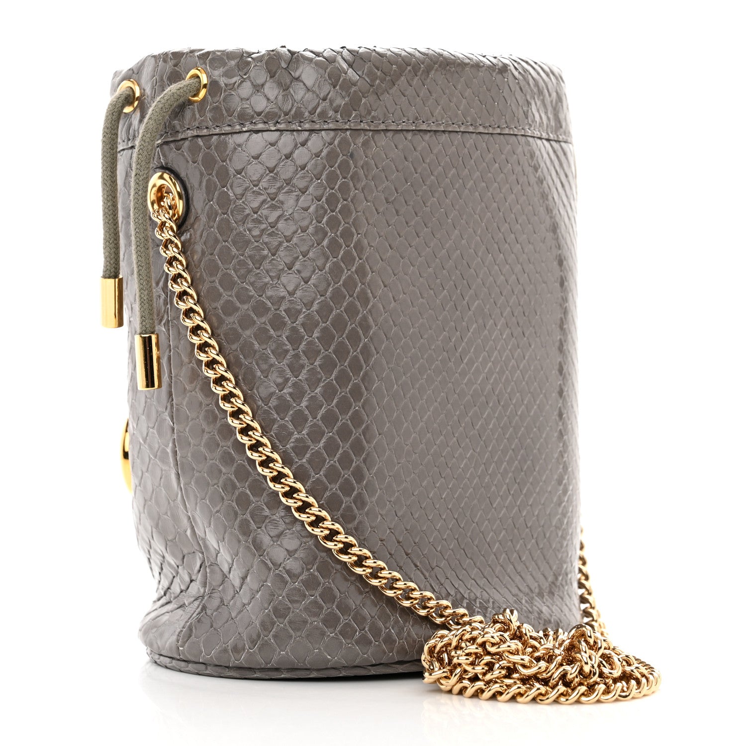 Gucci Snakeskin Mini Zumi Bucket Bag Dusty Grey 3 of 10