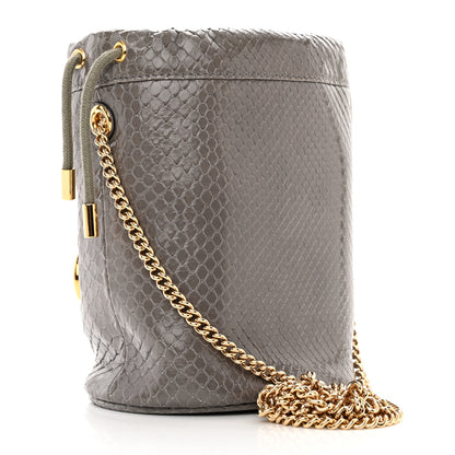 Gucci Snakeskin Mini Zumi Bucket Bag Dusty Grey 3 of 10