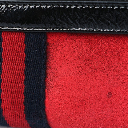 Gucci Suede Patent Web Mini Ophidia Shoulder Bag Red 11 of 12