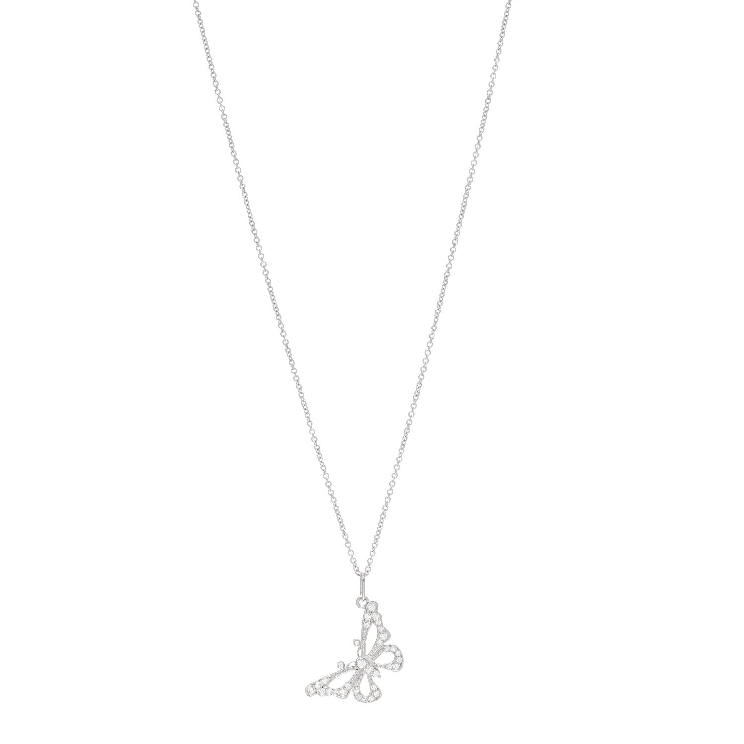 Tiffany Platinum Diamond Enchant Butterfly Necklace 1 of 6
