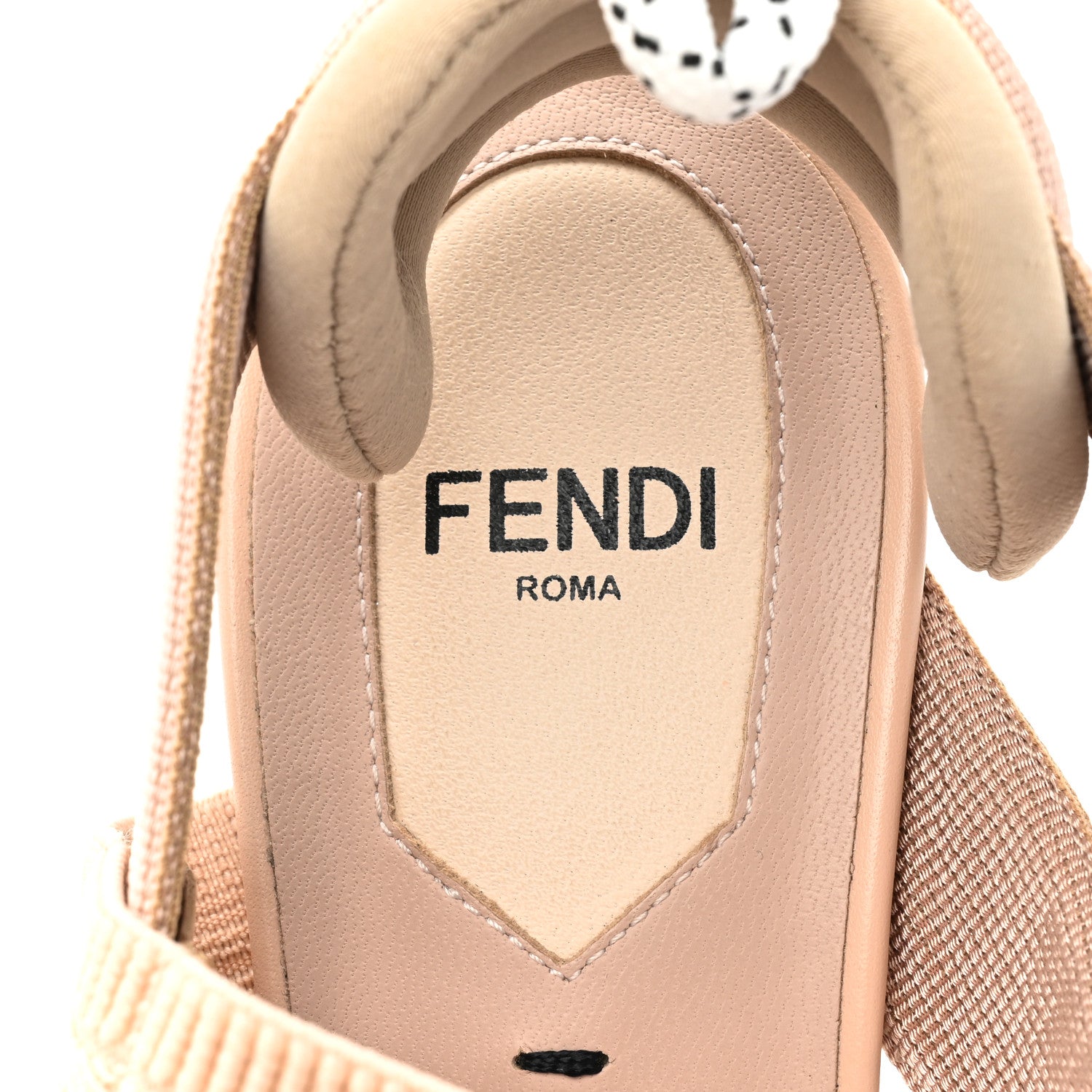 Fendi Technical Mesh FF Colibri 55mm Slingback Pumps 36.5 Rose Nudo 6 of 12