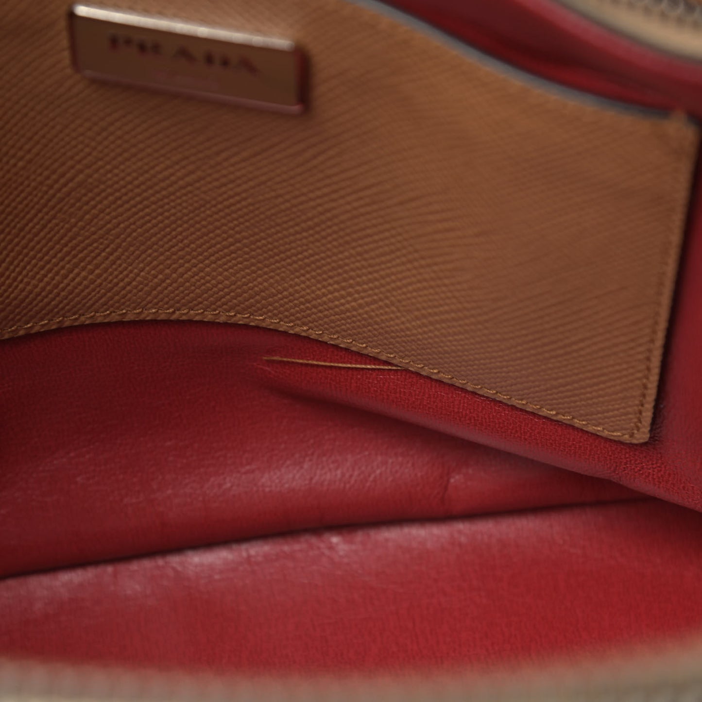 Saffiano Cuir Twin Tote Caramel