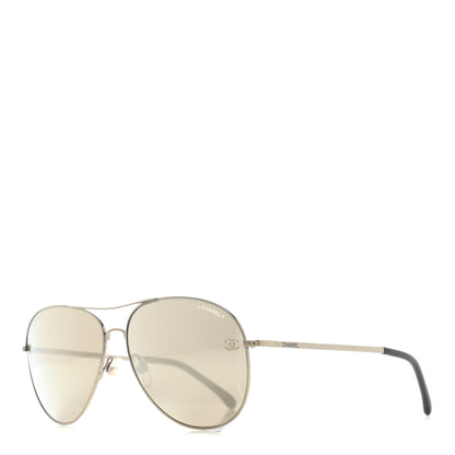 Chanel Metal Aviator CC Sunglasses 4189-T-Q Gold 1 of 8
