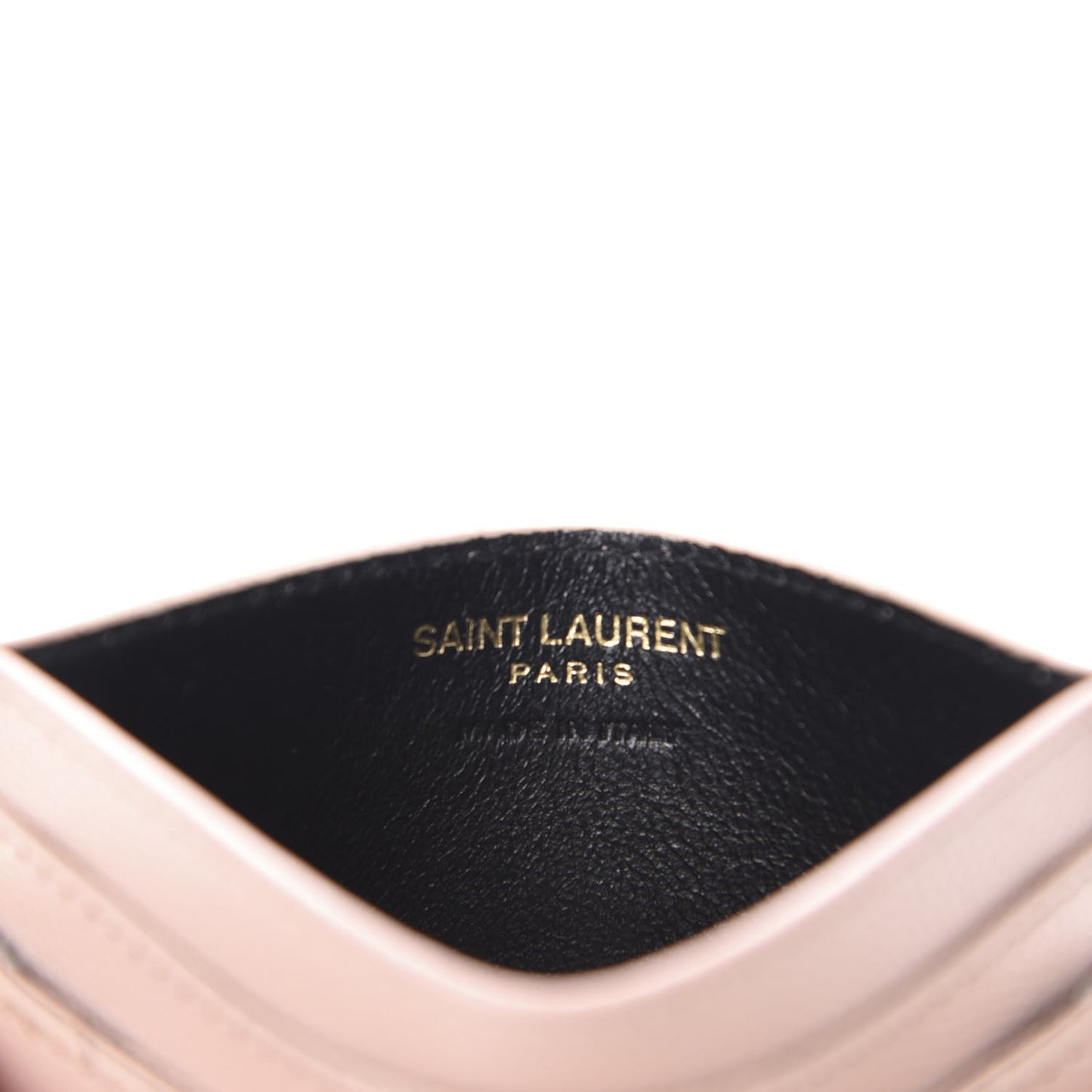 Grain De Poudre Matelasse Chevron Monogram Credit Card Case Pale Pink