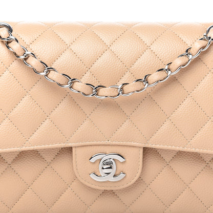 Chanel Caviar Quilted Medium Double Flap Beige 10 of 11