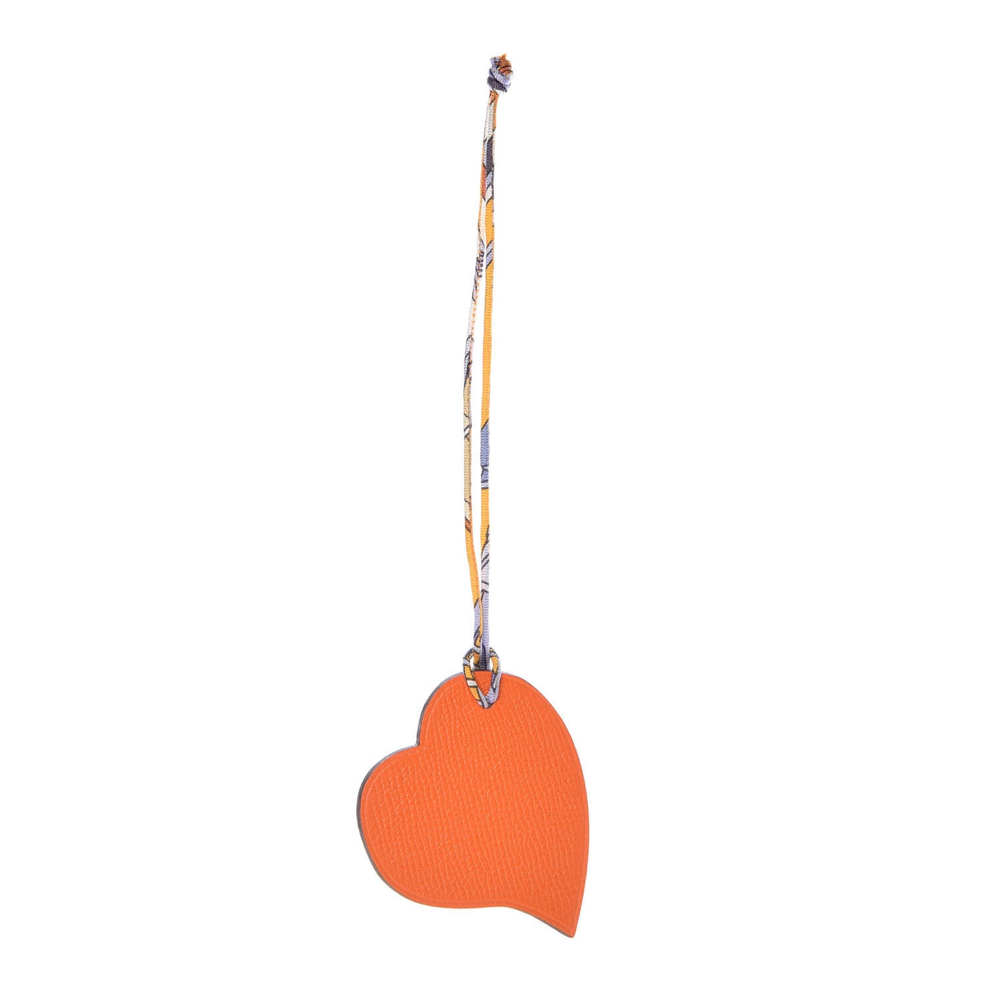 Togo Epsom Petit H Heart Bag Charm Orange Colvert