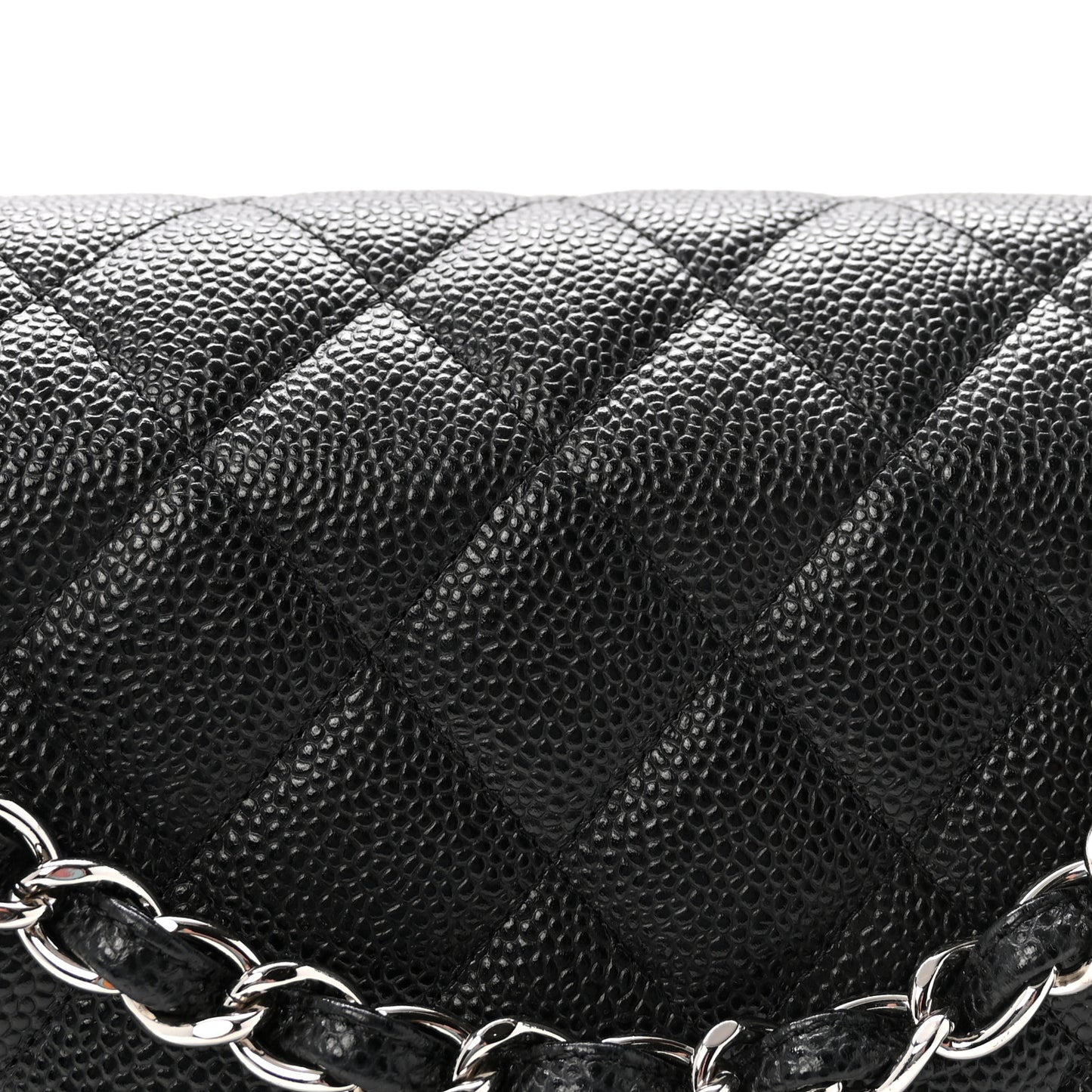 Caviar Quilted Jumbo Double Flap Black