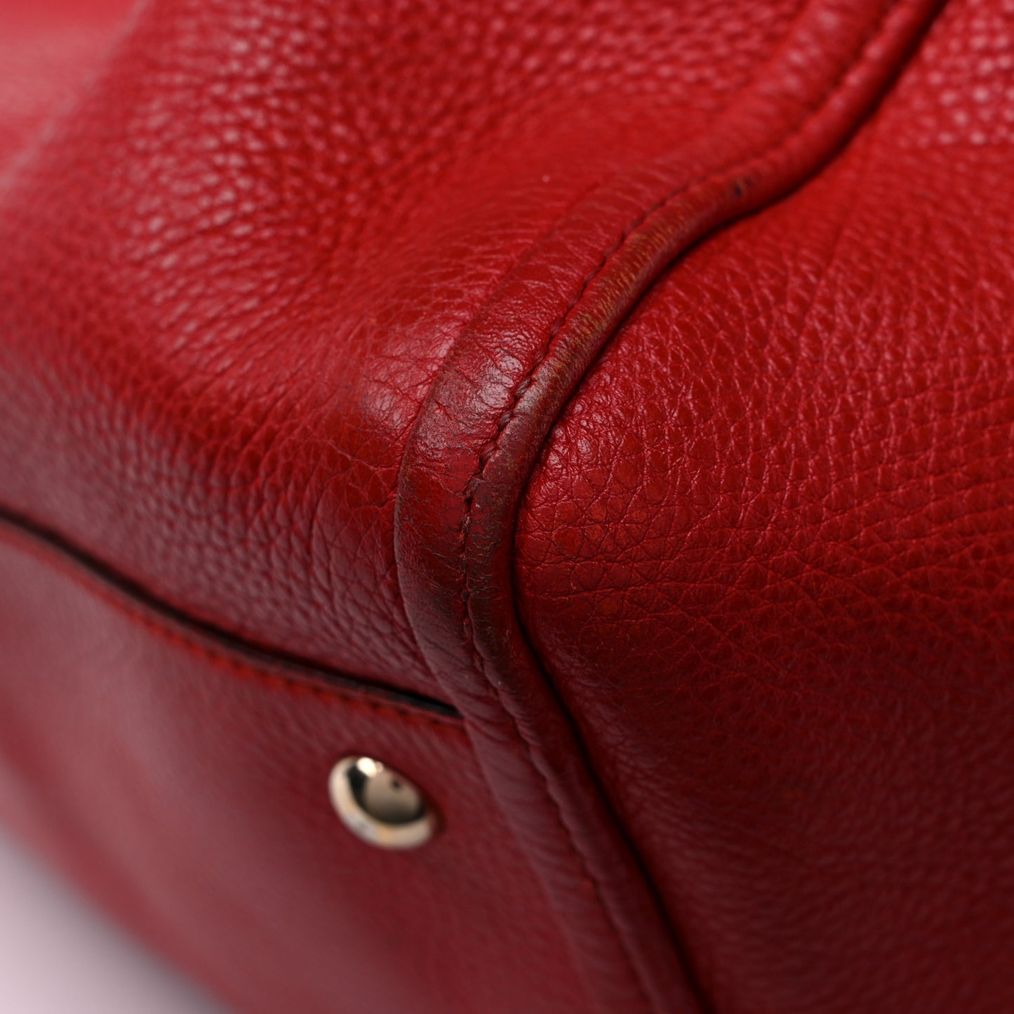 Pebbled Calfskin Medium Soho Shoulder Bag Red