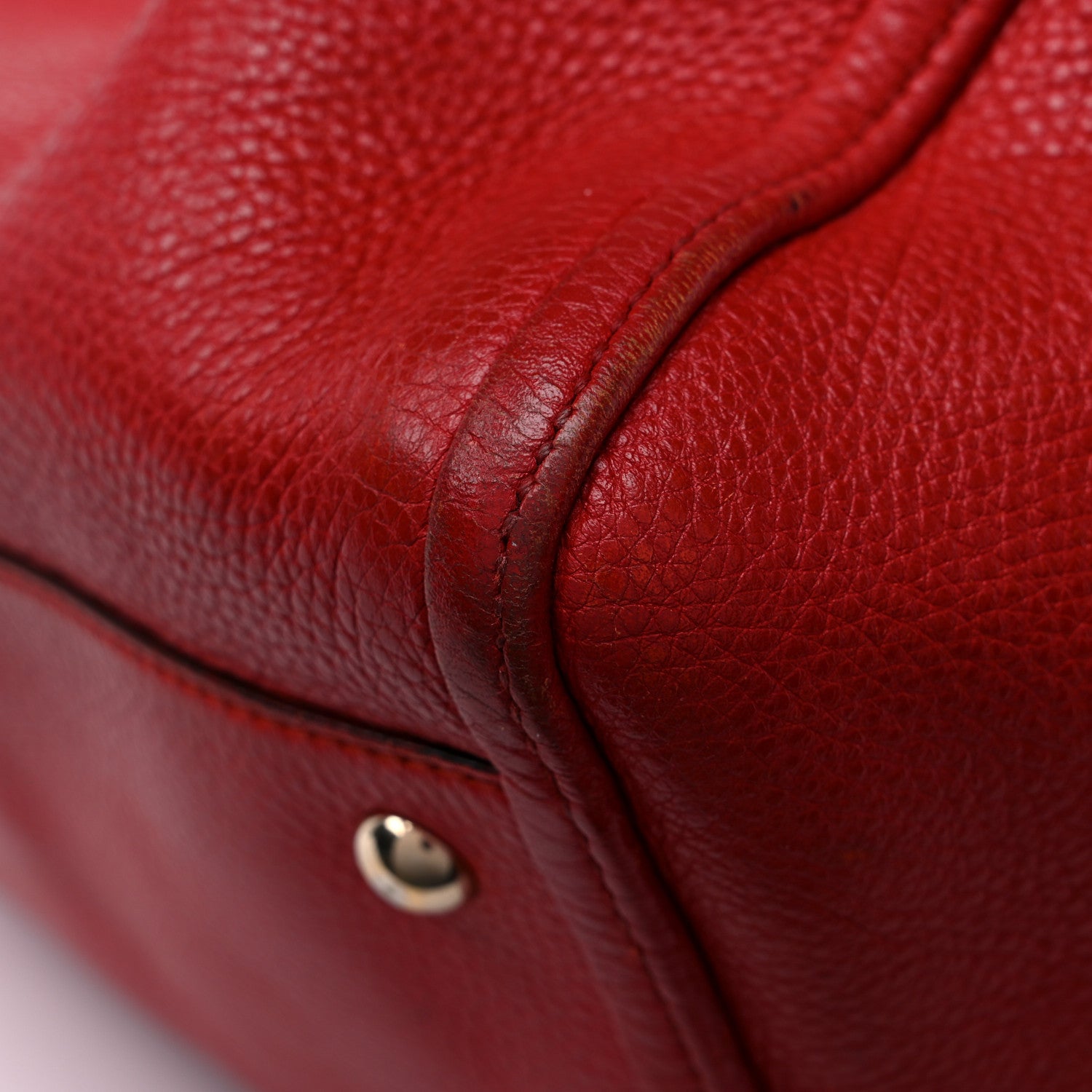 Gucci Pebbled Calfskin Medium Soho Shoulder Bag Red 9 of 24