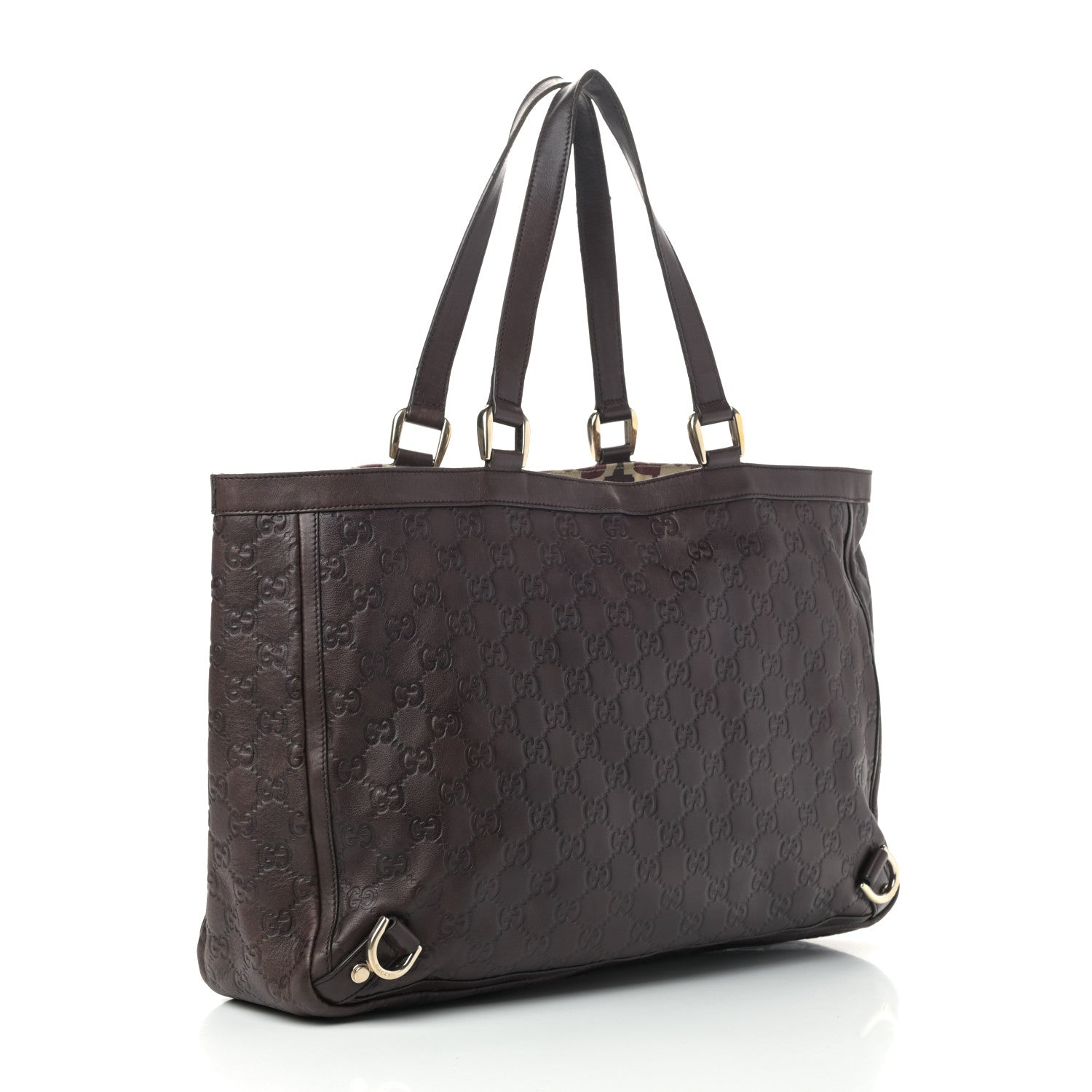 Gucci Guccissima Large Abbey Tote Dark Brown 2 of 13