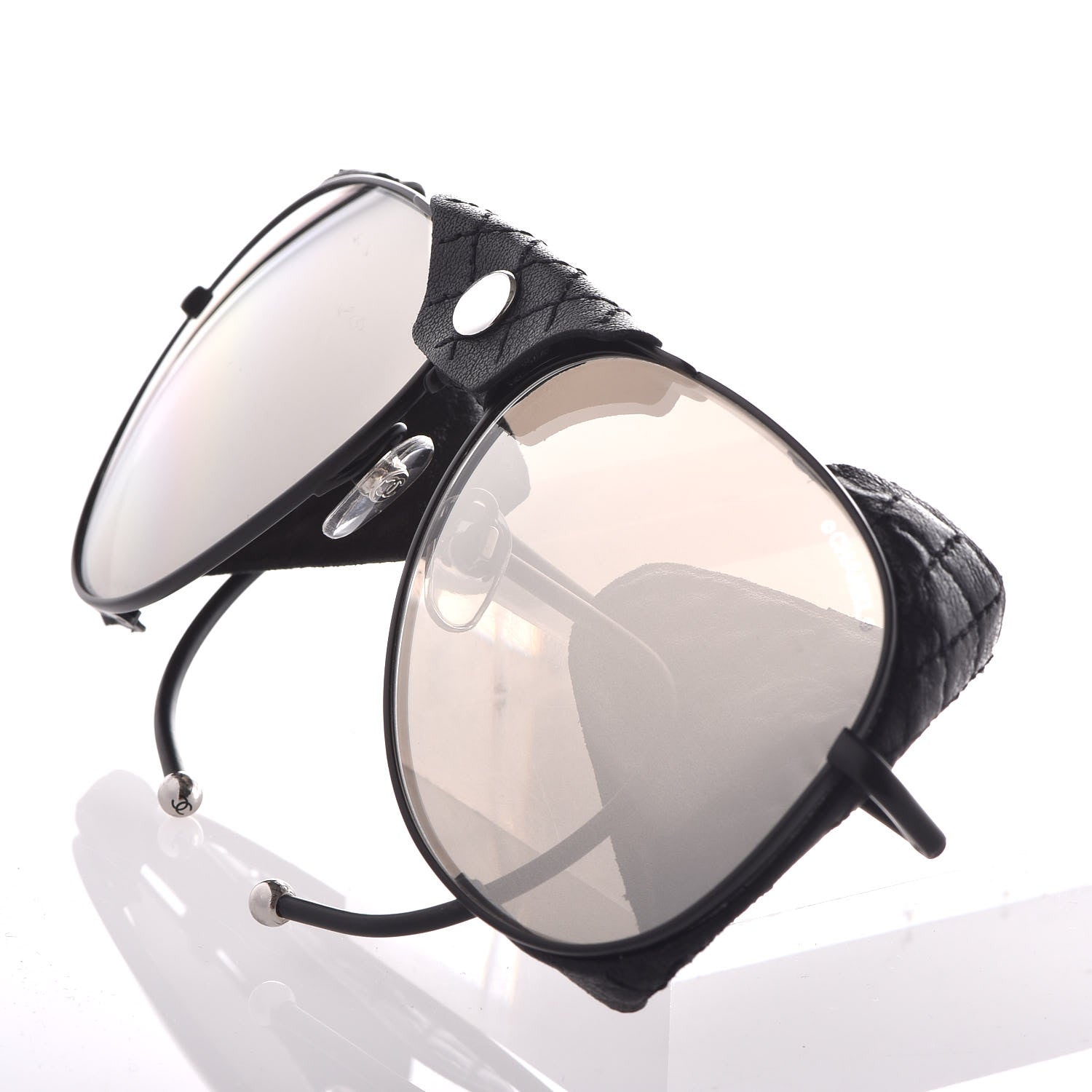 Chanel Titanium Lambskin CC Pilot Sunglasses 71265 Black 12 of 12