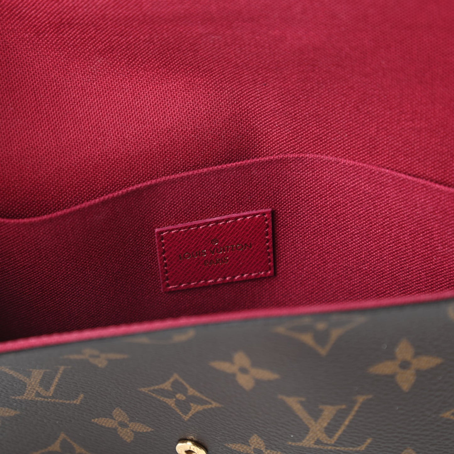 Monogram Pochette Felicie Chain Wallet Fuchsia