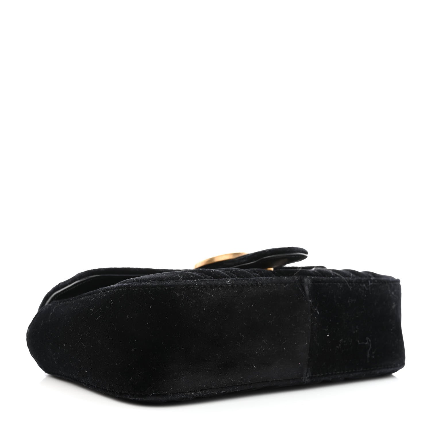Gucci Velvet Matelasse Mini GG Marmont Shoulder Bag Black 3 of 9
