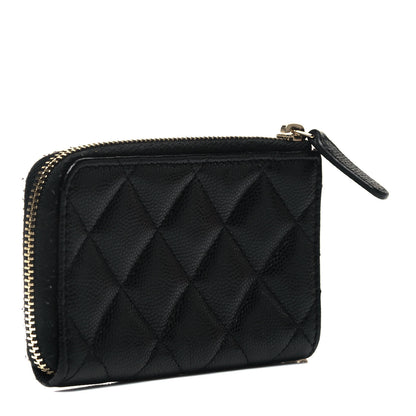 Chanel Caviar Quilted Zipped Key Holder Case Black 3 of 9