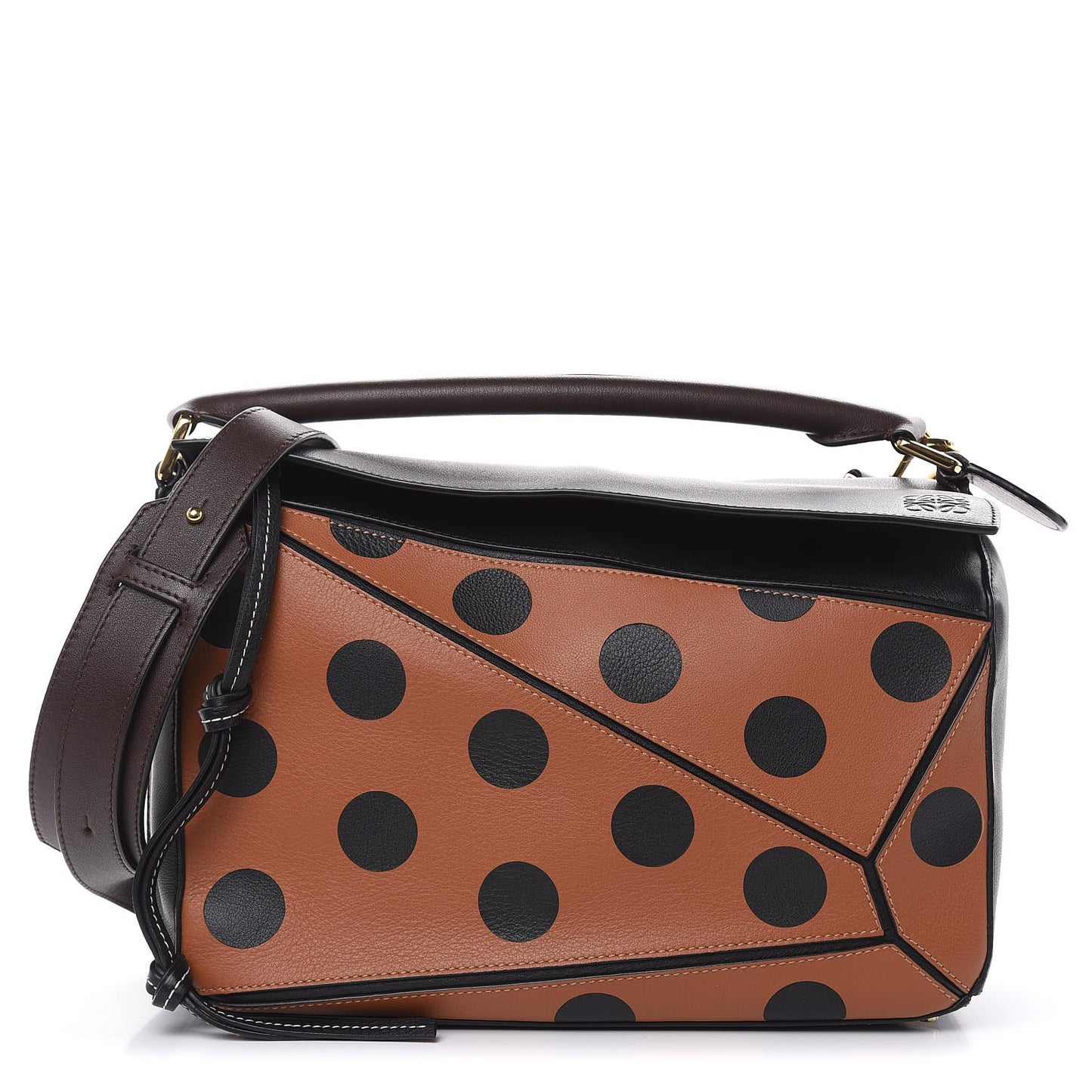Calfskin Medium Polka Dot Puzzle Bag Multicolor