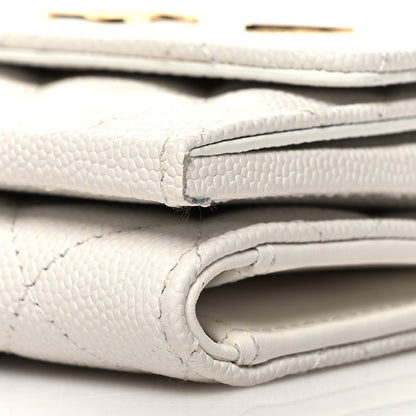 Chanel Caviar Quilted Enamel Coco Casino Double Flap Wallet White 12 of 12