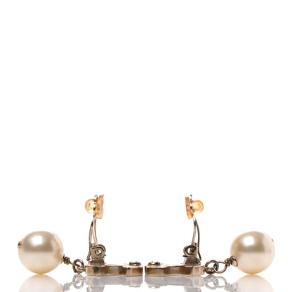 Chanel Pearl CC Drop Clip On Earrings Gold 3 of 4