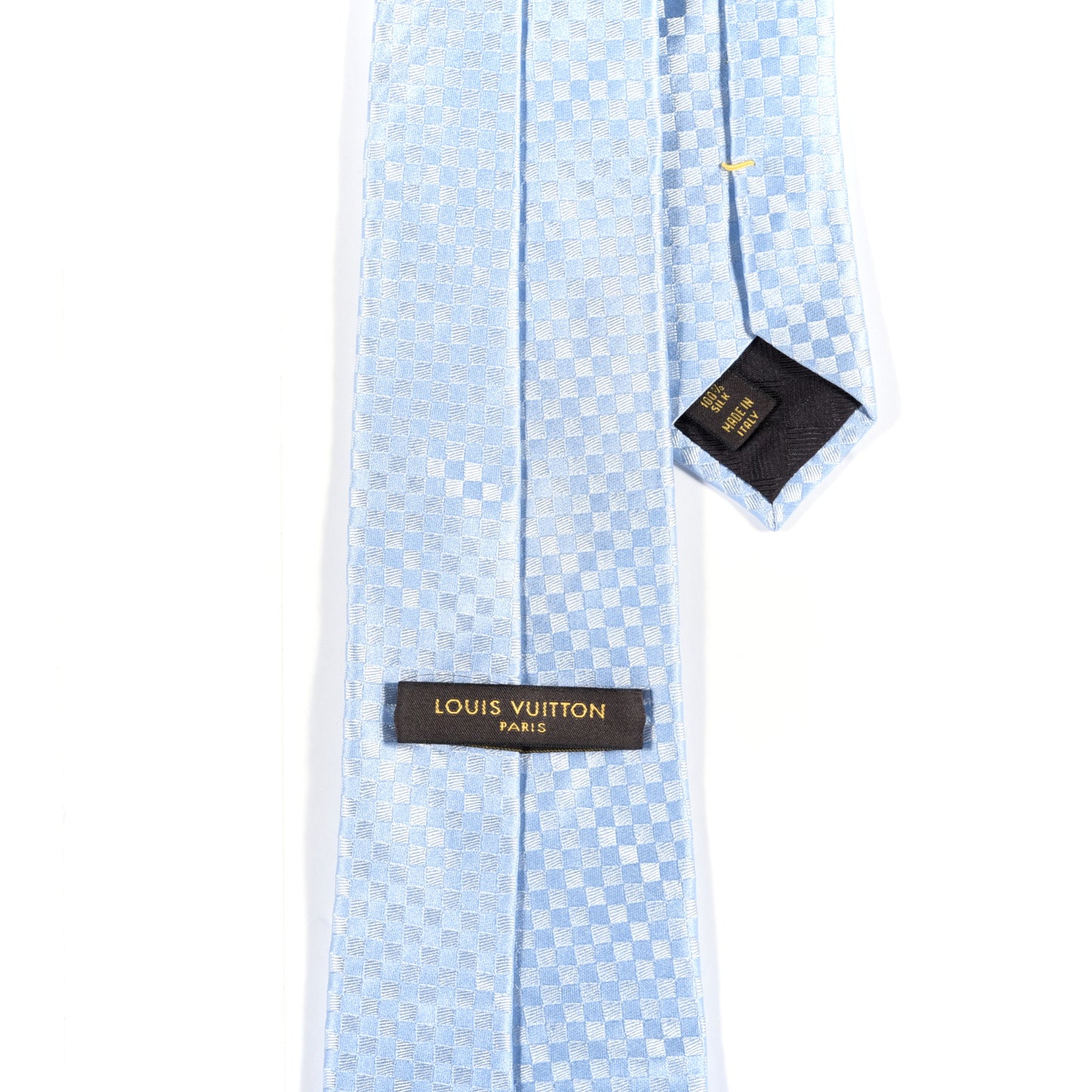Silk Damier Classic Neck Tie Blue