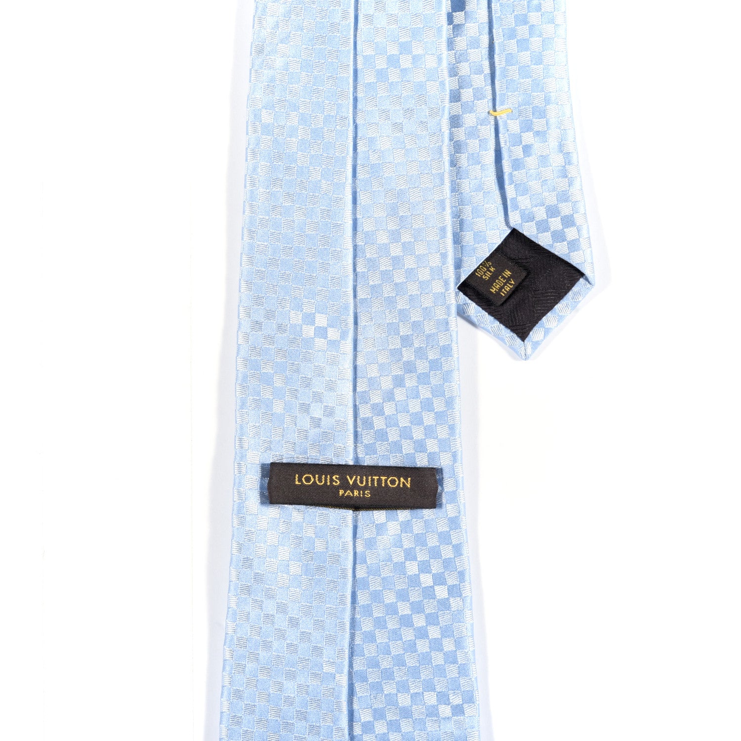 Louis Vuitton Silk Damier Classic Neck Tie Blue 4 of 5
