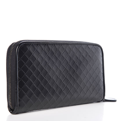 Bottega Veneta Intreccio Scolpito Spazzolato Zip Around Wallet Black 3 of 7