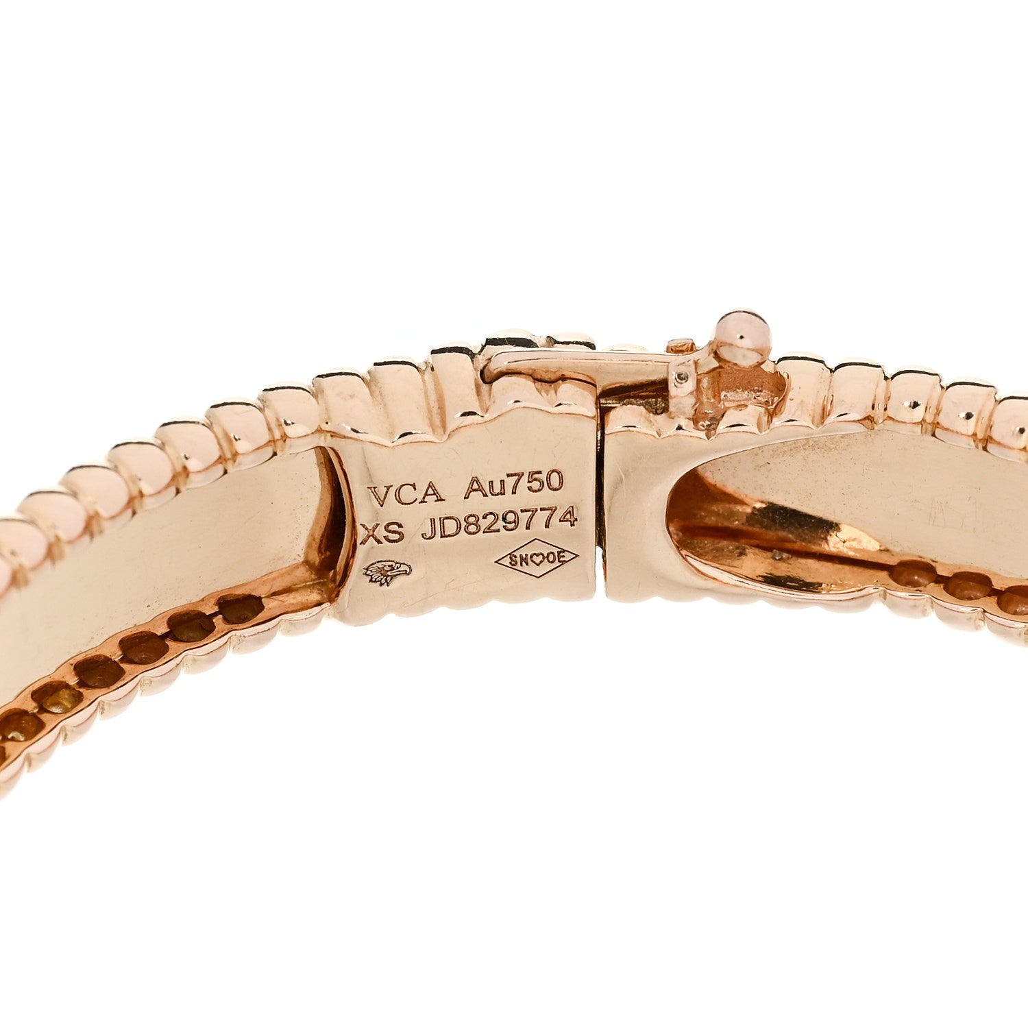 Van Cleef & Arpels 18K Yellow Gold Perlee Signature Bangle Bracelet XS 3 of 4