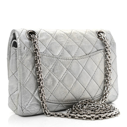 Chanel Metallic Aged Calfskin Quilted 2.55 Reissue 224 Flap Silver 3 of 10