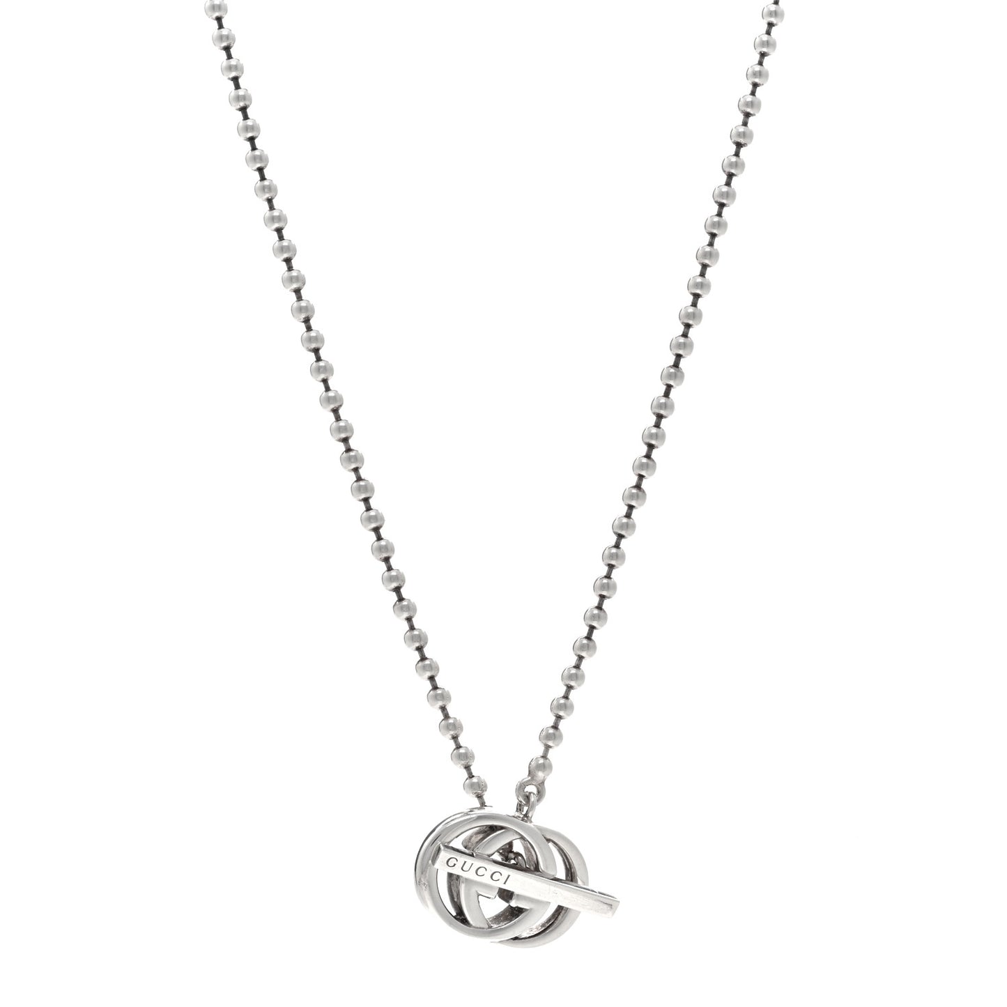 Sterling Silver Interlocking G Brit Toggle Necklace