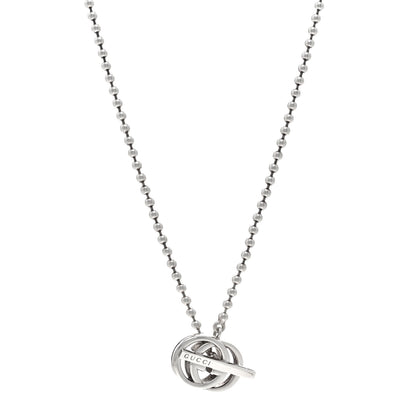 Gucci Sterling Silver Interlocking G Brit Toggle Necklace 1 of 5