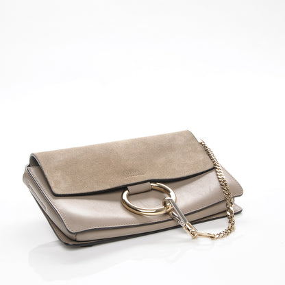 Chloe Suede Calfskin Small Faye Shoulder Bag Motty Grey 4 of 7
