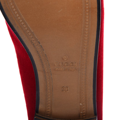 Gucci Velvet Horsebit Womens Jordaan Loafers 38 Hibiscus Red 9 of 11