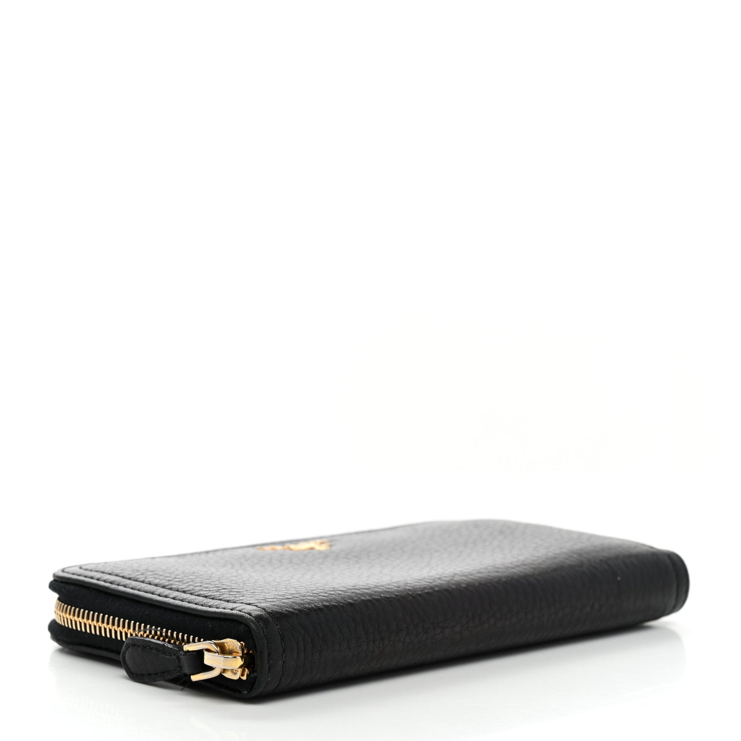 Vitello Daino Zip Around Wallet Black