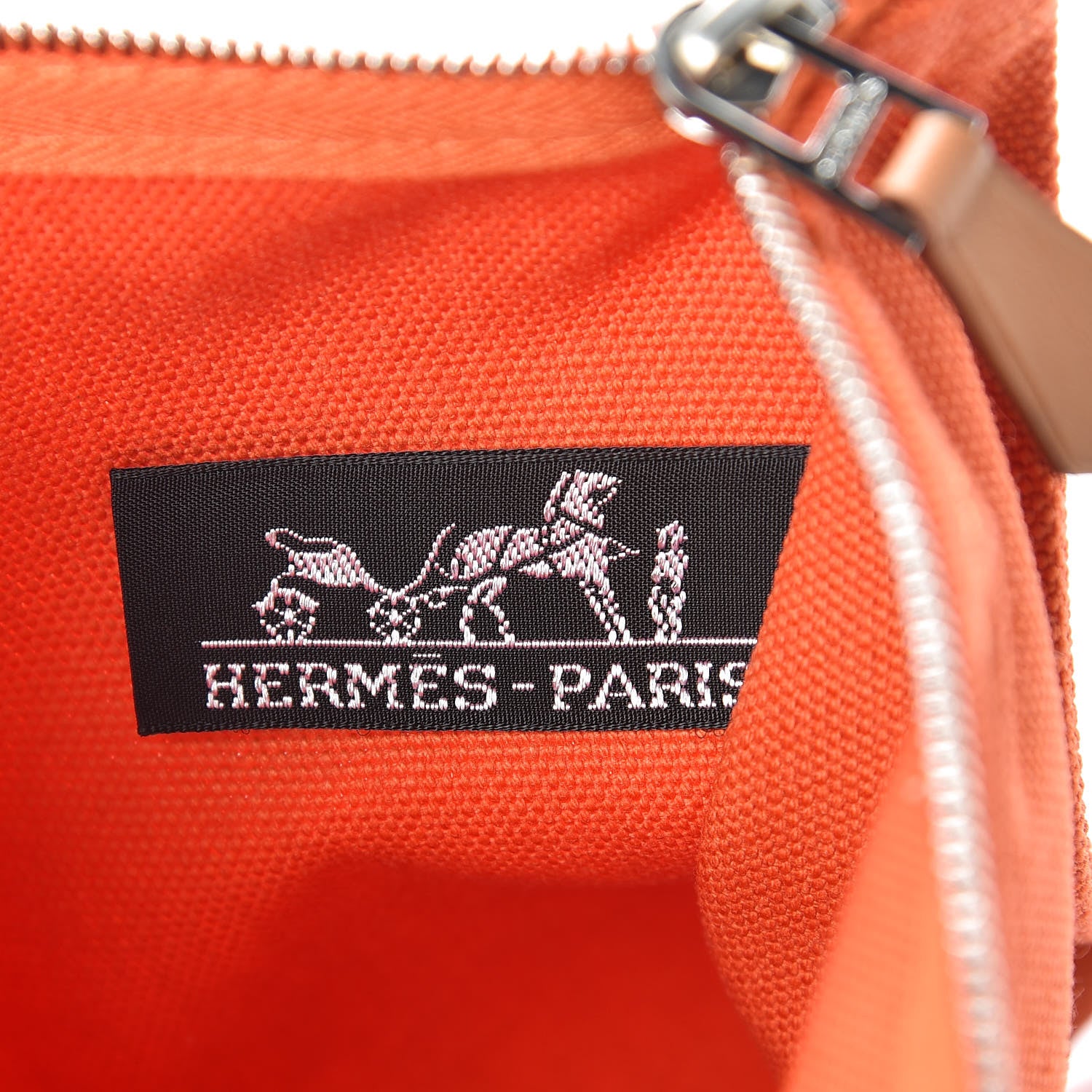 Hermes Toile Flat Yachting Pouch PM Orange 6 of 6