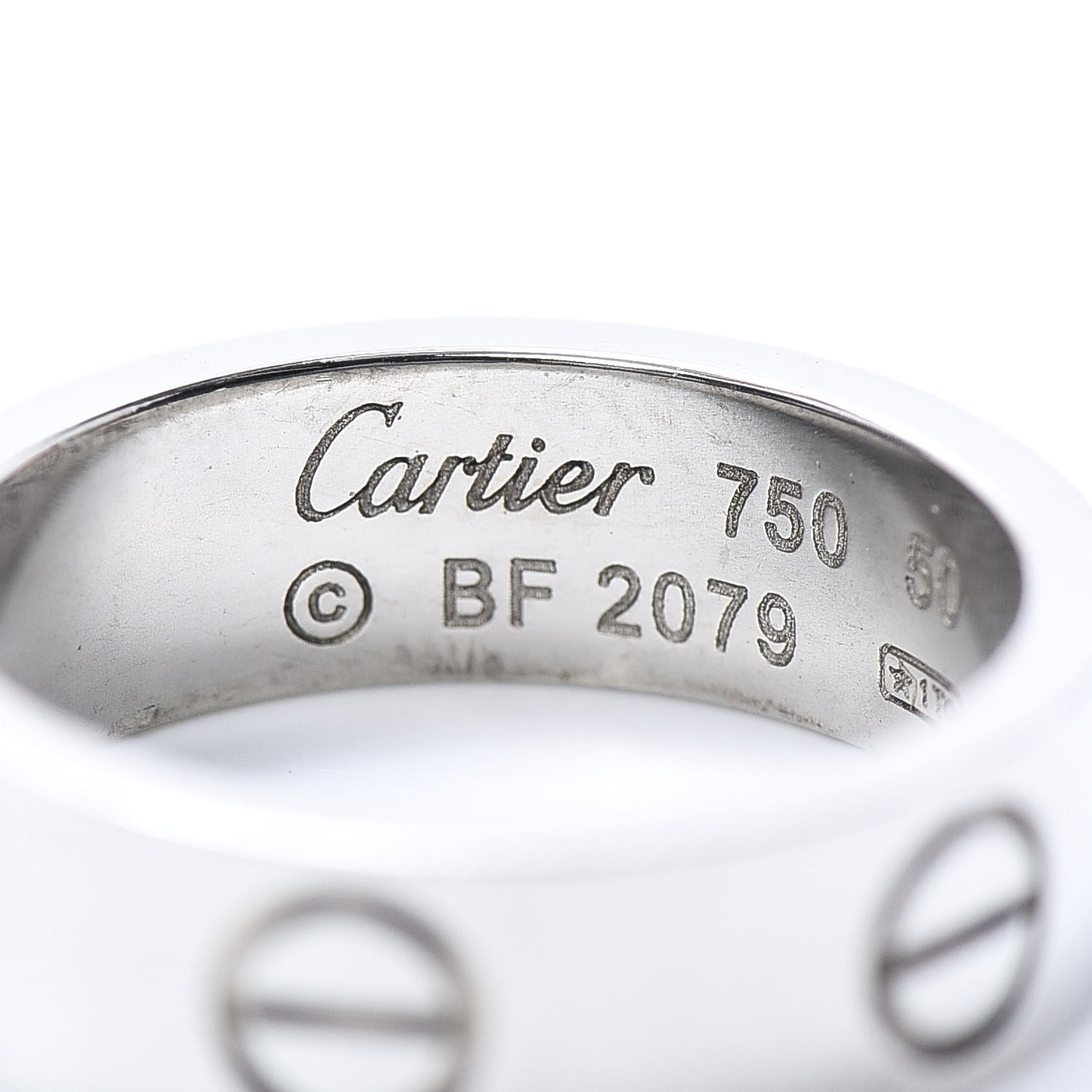 18K White Gold 5.5mm LOVE Ring 50 5.25