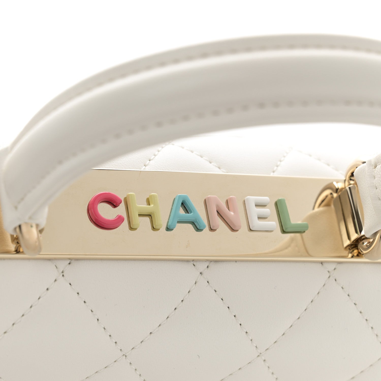 Chanel Lambskin Lacquered Quilted Mini Trendy CC Dual Handle Flap Bag White 11 of 11
