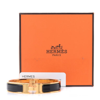 Hermes Enamel Narrow Clic Clac H Bracelet GM Black 6 of 6