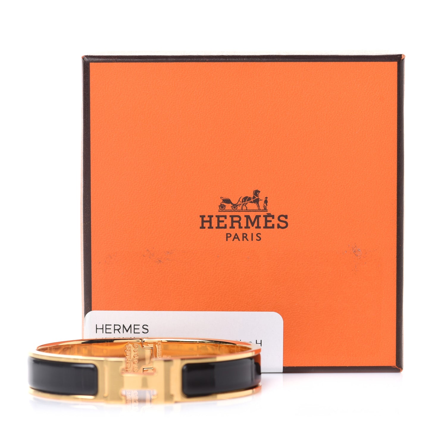 Enamel Narrow Clic Clac H Bracelet PM Black